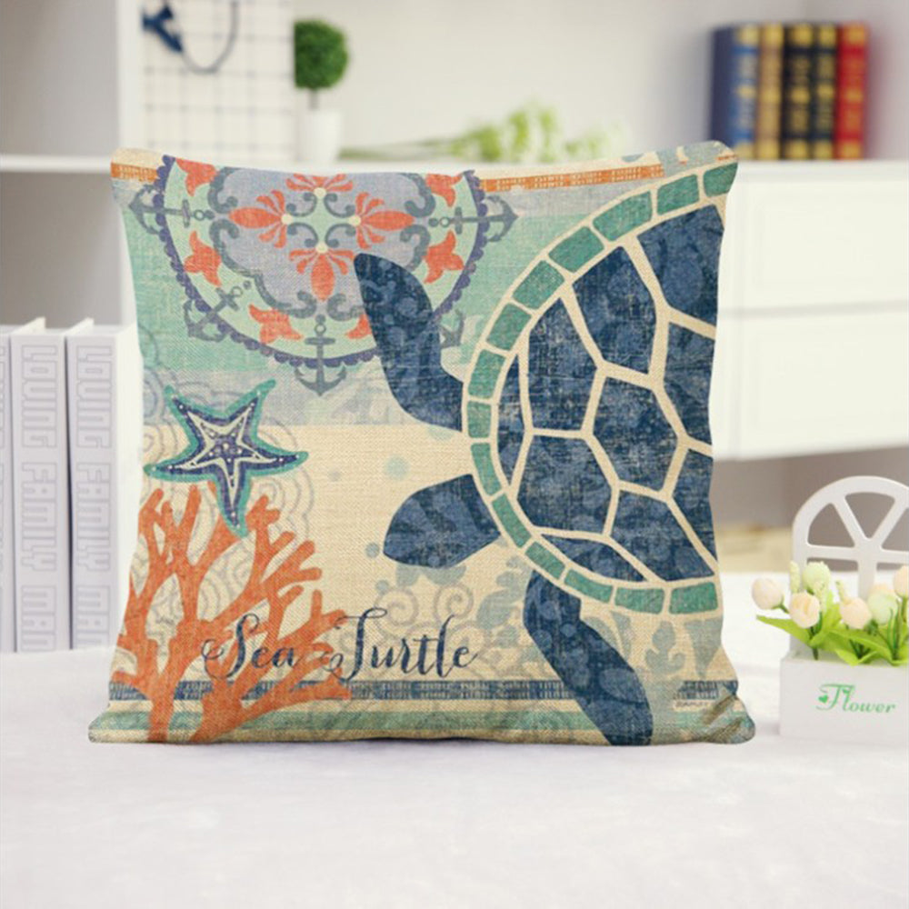 18''x18'' coastal print throw pillow 15 designs nautical & beach themed | rustic seaside accent | insert included