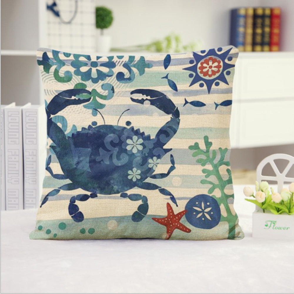 18''x18'' coastal print throw pillow 15 designs nautical & beach themed | rustic seaside accent | insert included