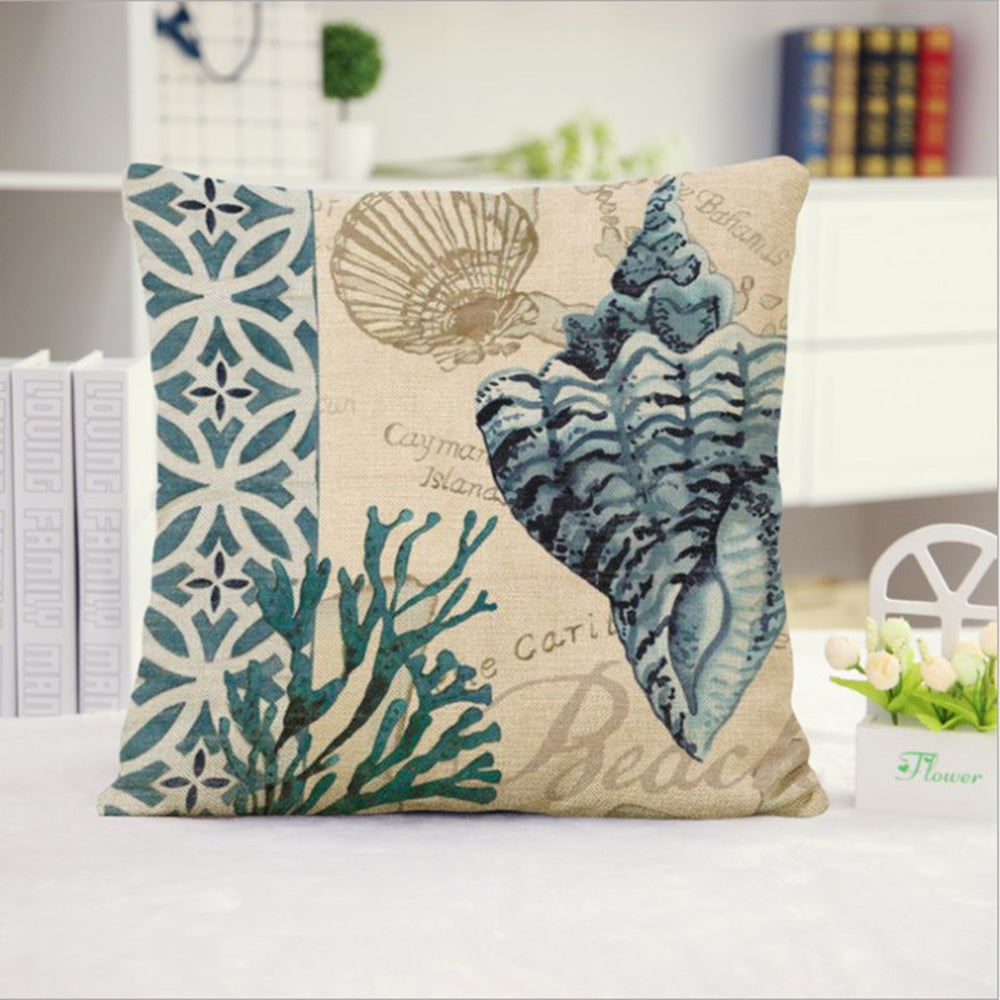 18''x18'' coastal print throw pillow 15 designs nautical & beach themed | rustic seaside accent | insert included