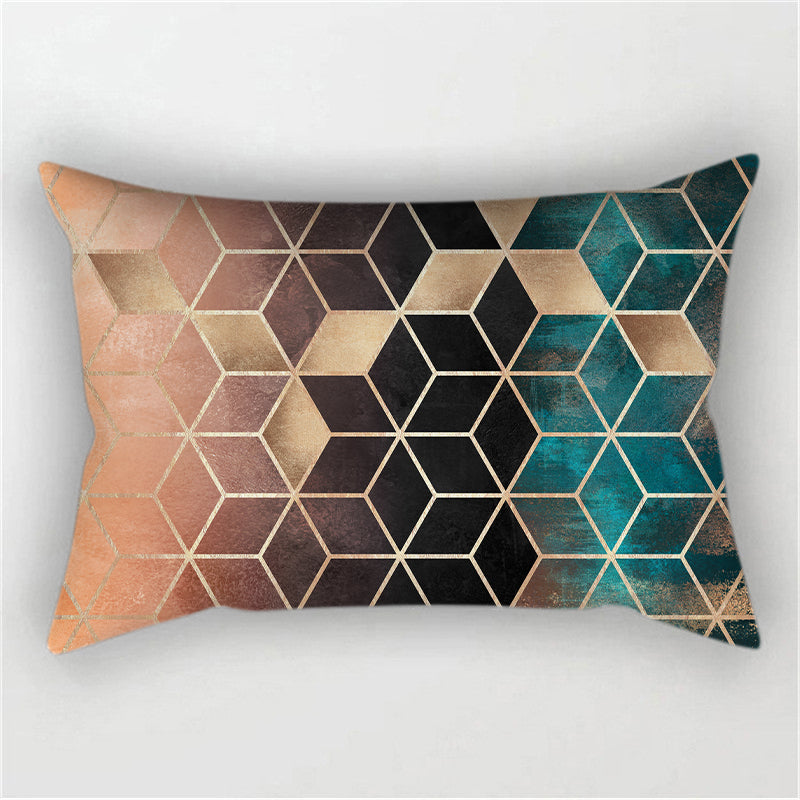 Throw Pillow Cover with 330g Insert, geometric, 12X20, Decorative Cushion – Fancy & Stacy