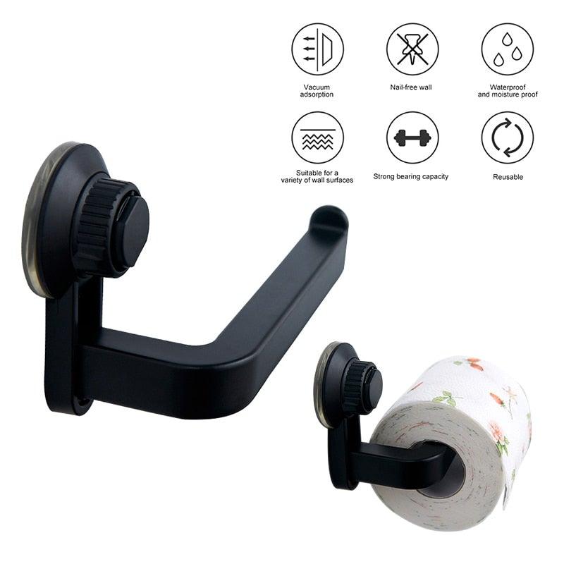 Acrylic Toilet Paper Holder Modern Black Hanger Toilet Tissue Roll Holders Dispenser Wall Mounted