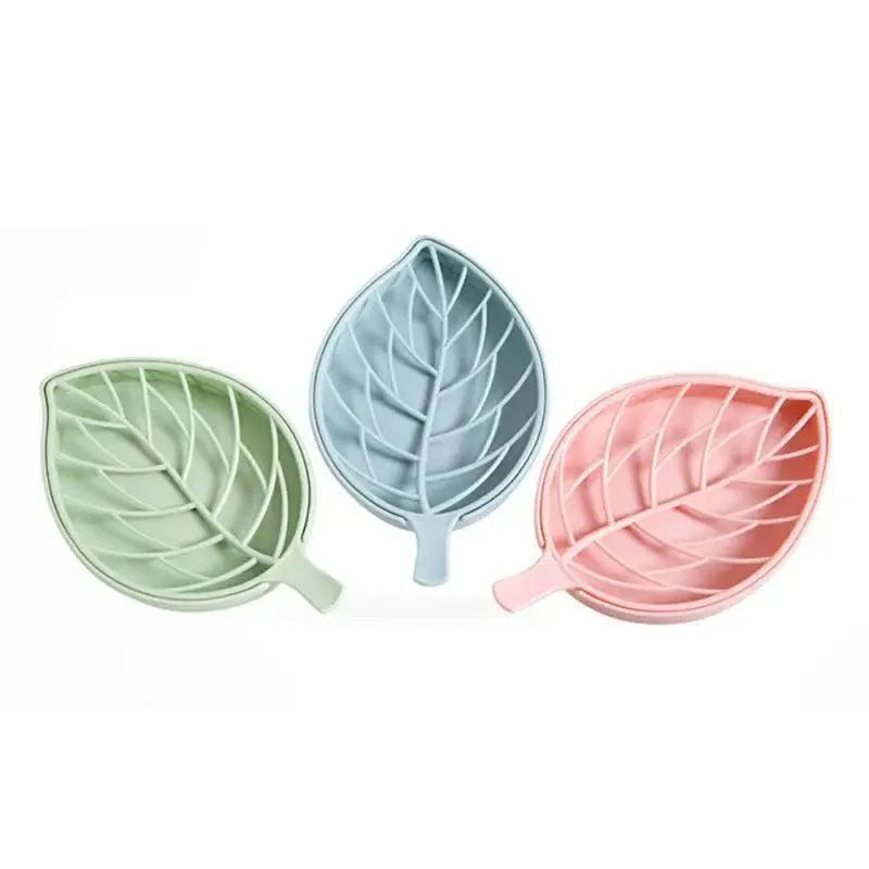 Bathroom, shower, kitchen: Dish Plate Leaf Shape Holder plastic Soap Dispenser Draining