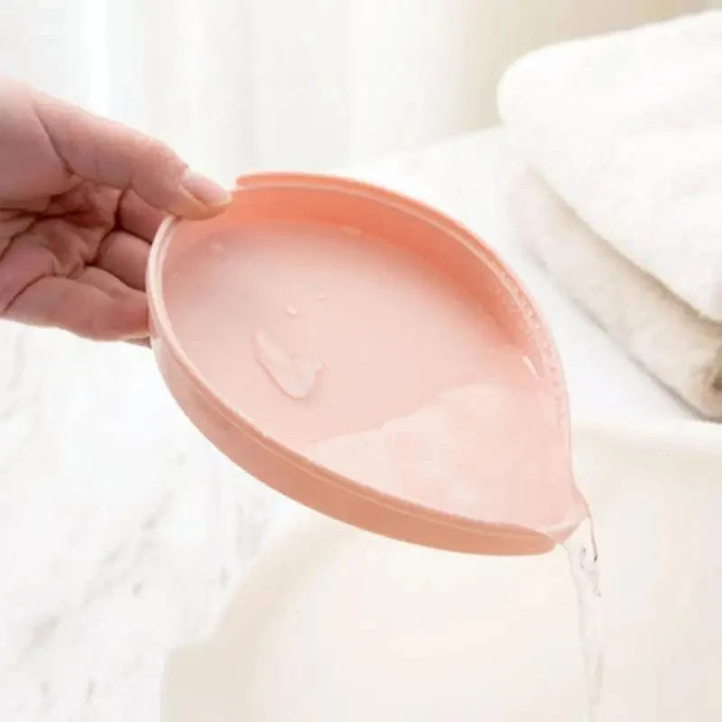 Bathroom, shower, kitchen: Dish Plate Leaf Shape Holder plastic Soap Dispenser Draining