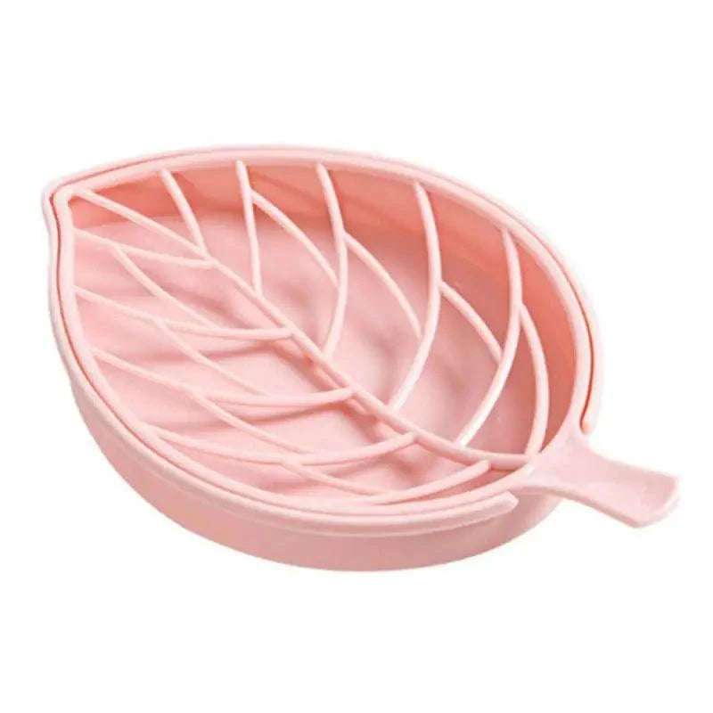 Bathroom, shower, kitchen: Dish Plate Leaf Shape Holder plastic Soap Dispenser Draining