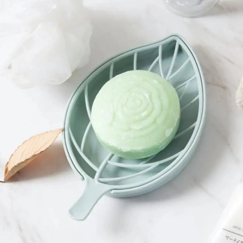 Bathroom, shower, kitchen: Dish Plate Leaf Shape Holder plastic Soap Dispenser Draining