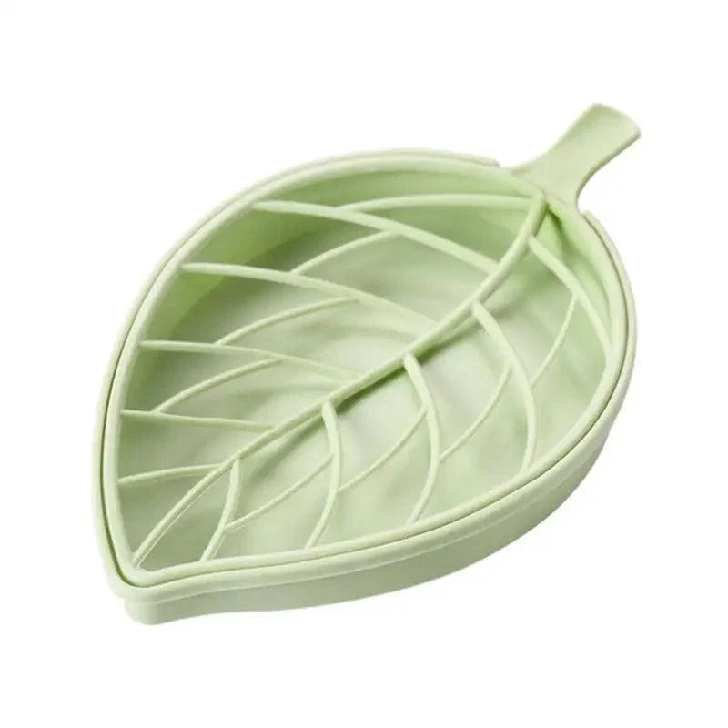 Bathroom, shower, kitchen: Dish Plate Leaf Shape Holder plastic Soap Dispenser Draining