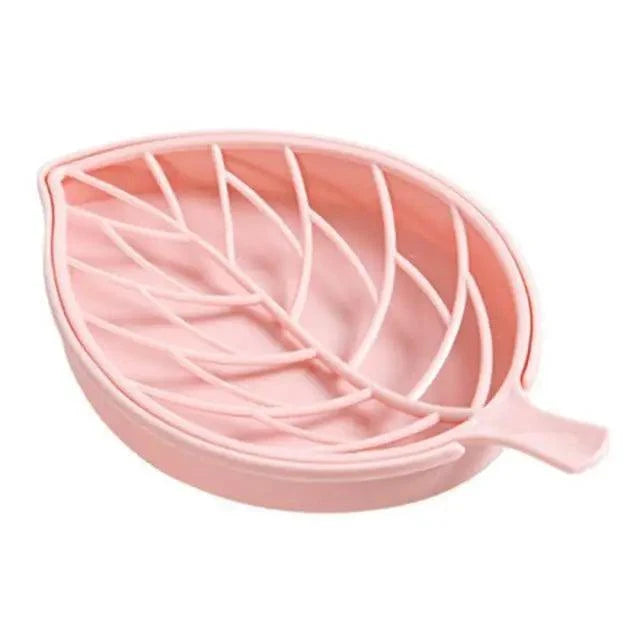 Bathroom, shower, kitchen: Dish Plate Leaf Shape Holder plastic Soap Dispenser Draining