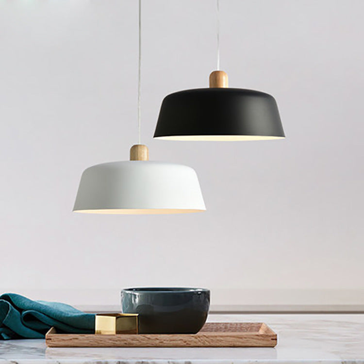 Nordic Wood Pendant Lighting Fixture hanging Lamp Suspension Light Home Decor Black