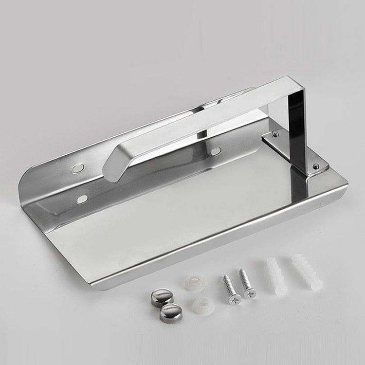 NEW: Stainless steel toilet paper holder with Shelf Wall Mounted Modern Paper Towel Adapter