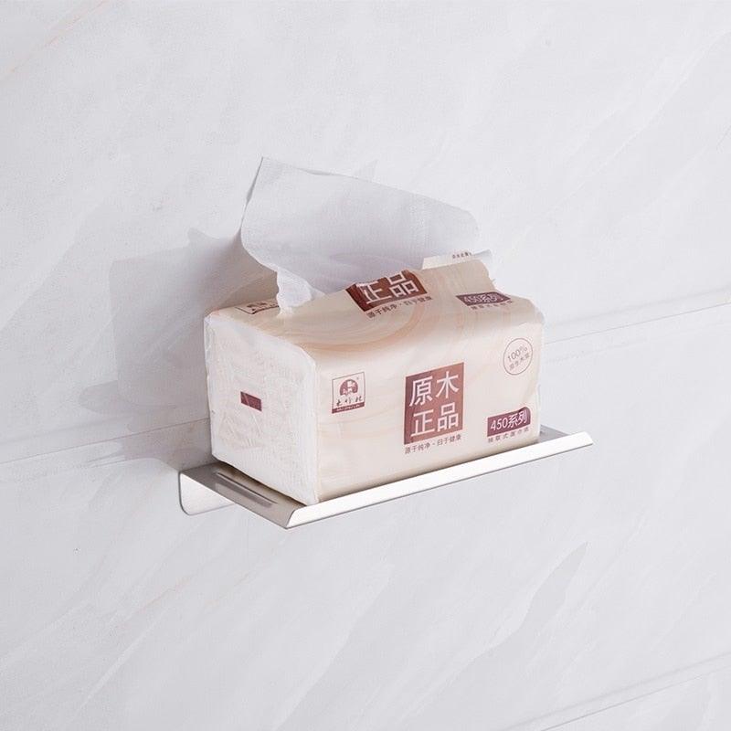NEW: Stainless steel toilet paper holder with Shelf Wall Mounted Modern Paper Towel Adapter