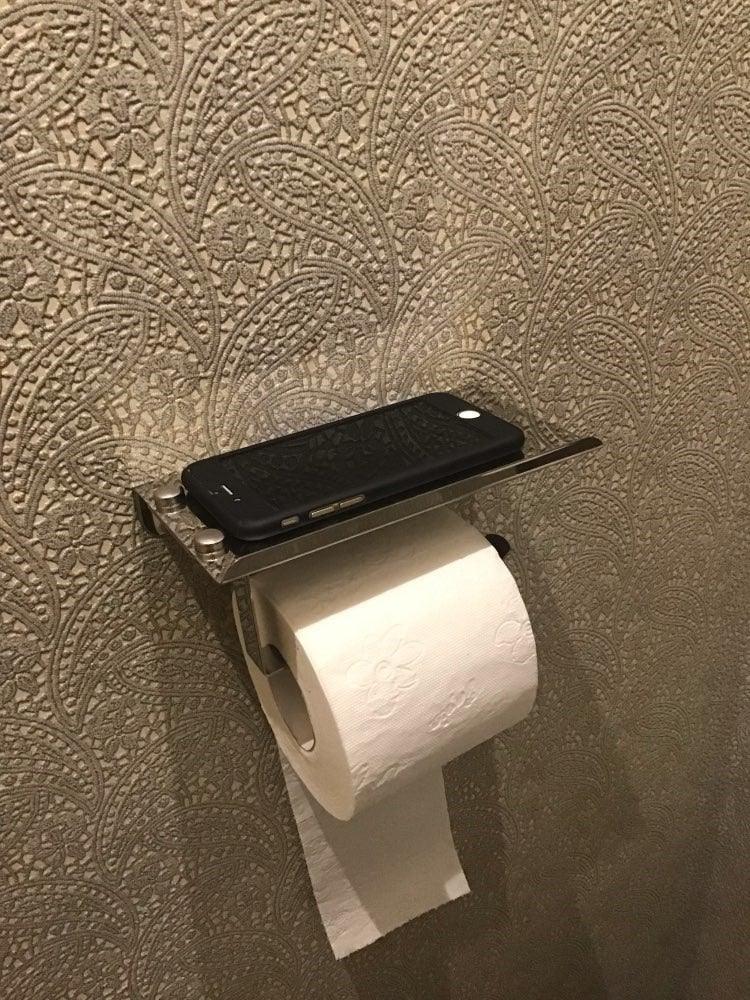 NEW: Stainless steel toilet paper holder with Shelf Wall Mounted Modern Paper Towel Adapter