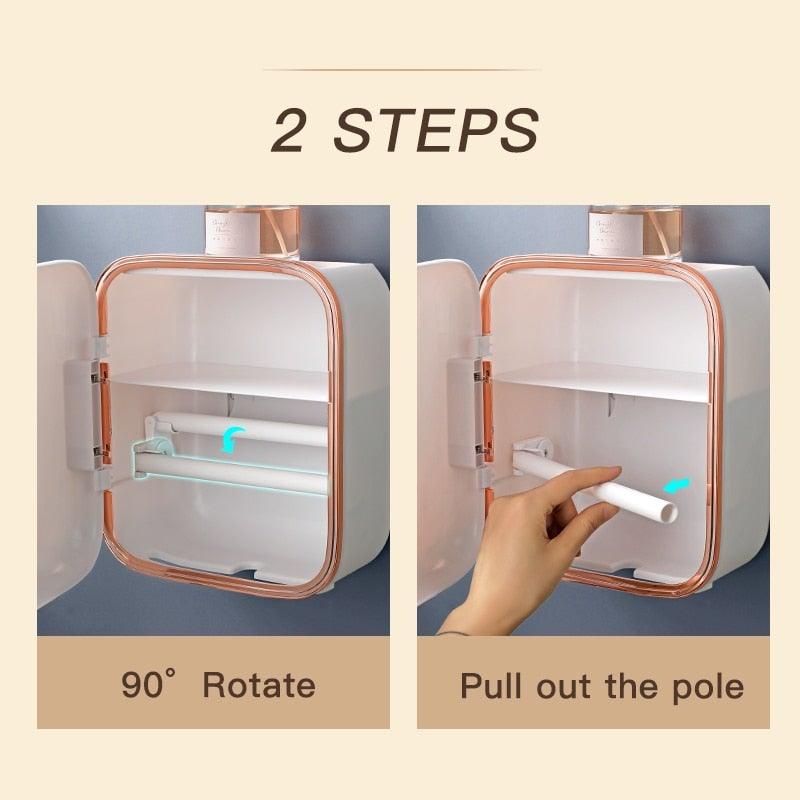 Toilet Paper Holder Stander wall mounted Adhesive Bathroom Tissue Box Holder Facial Toilet Tissue