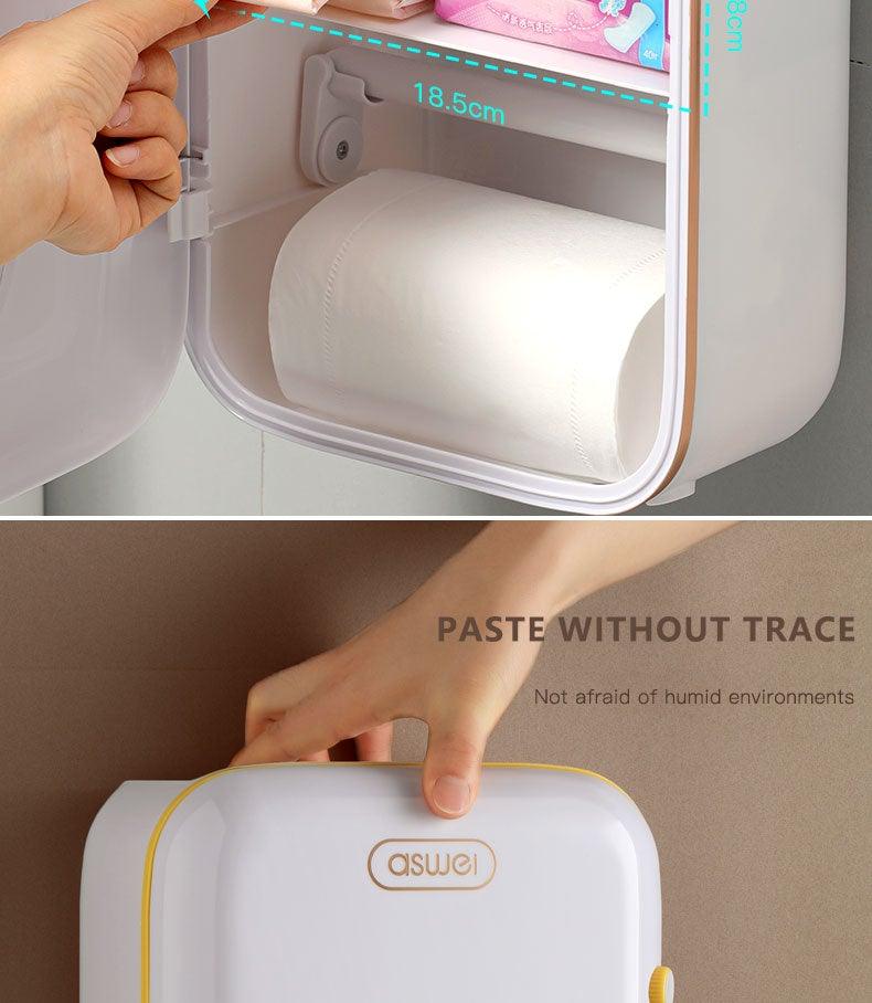 Toilet Paper Holder Stander wall mounted Adhesive Bathroom Tissue Box Holder Facial Toilet Tissue