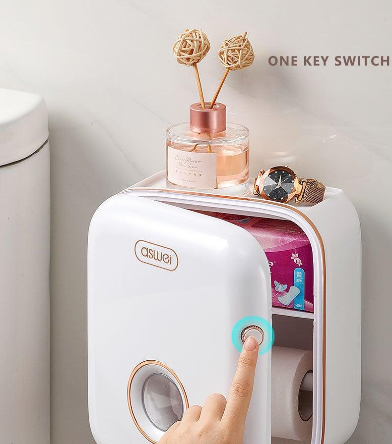 Toilet Paper Holder Stander wall mounted Adhesive Bathroom Tissue Box Holder Facial Toilet Tissue
