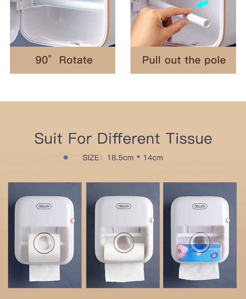 Toilet Paper Holder Stander wall mounted Adhesive Bathroom Tissue Box Holder Facial Toilet Tissue