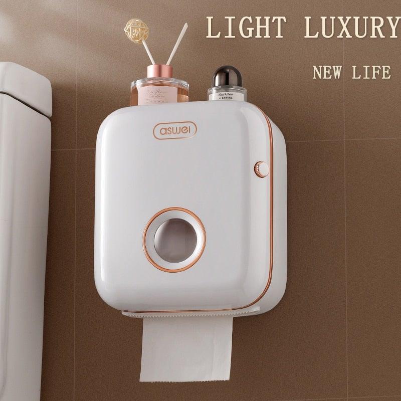 Toilet Paper Holder Stander wall mounted Adhesive Bathroom Tissue Box Holder Facial Toilet Tissue