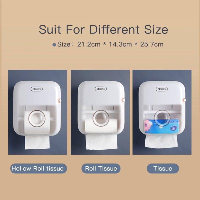 Toilet Paper Holder Stander wall mounted Adhesive Bathroom Tissue Box Holder Facial Toilet Tissue