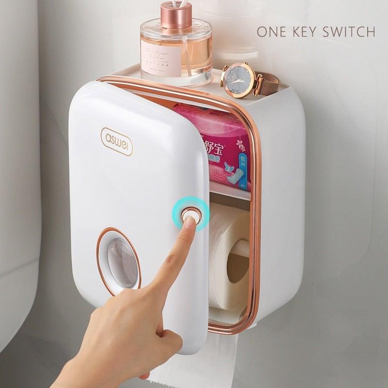 Toilet Paper Holder Stander wall mounted Adhesive Bathroom Tissue Box Holder Facial Toilet Tissue